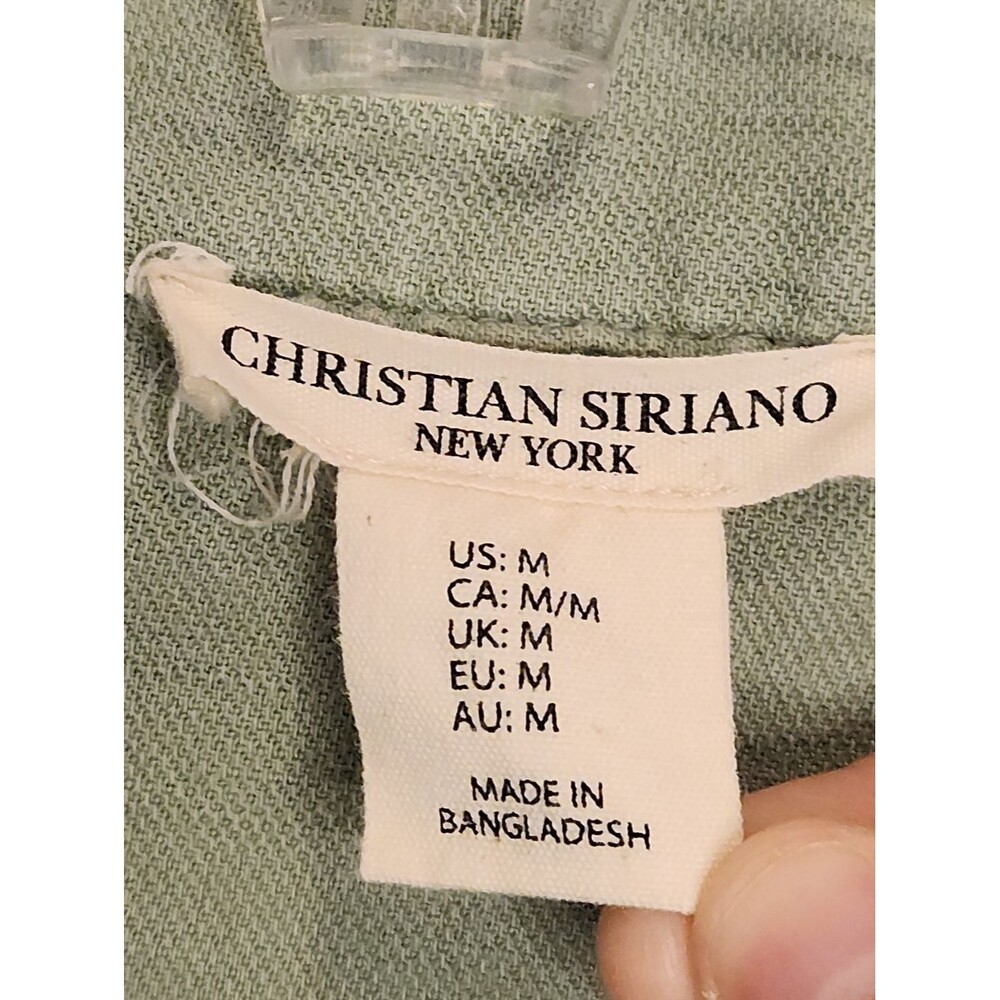 Christian Siriano Light Green Women's Linen Blend Utility Jacket Size M - Picture 2 of 12